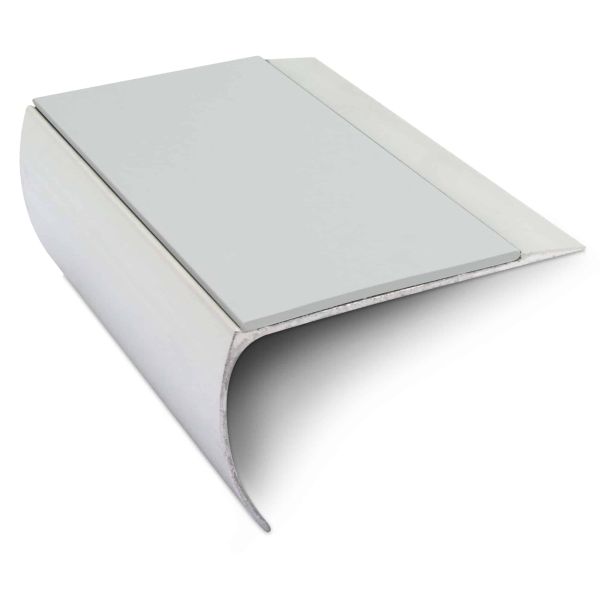 Ice Grey Aluminium Non Slip Commercial Stair Nosing Edge Trim With Pvc Insert 69 x 40mm