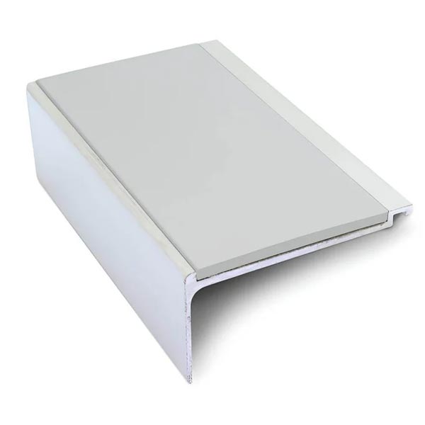 Ice Grey Commercial Stair Nosing 60mm x 32mm With PVC Insert Non Slip