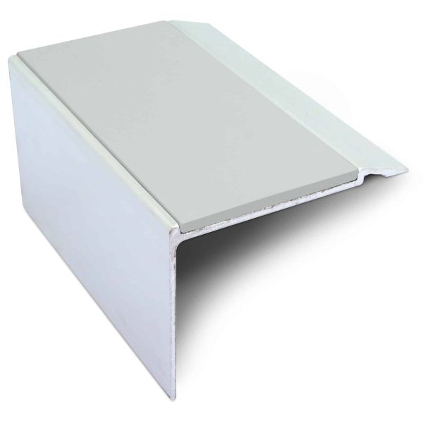Ice Grey Commercial Stair Nosing 72mm x 55mm With PVC Insert Non Slip Stair Edge Trim