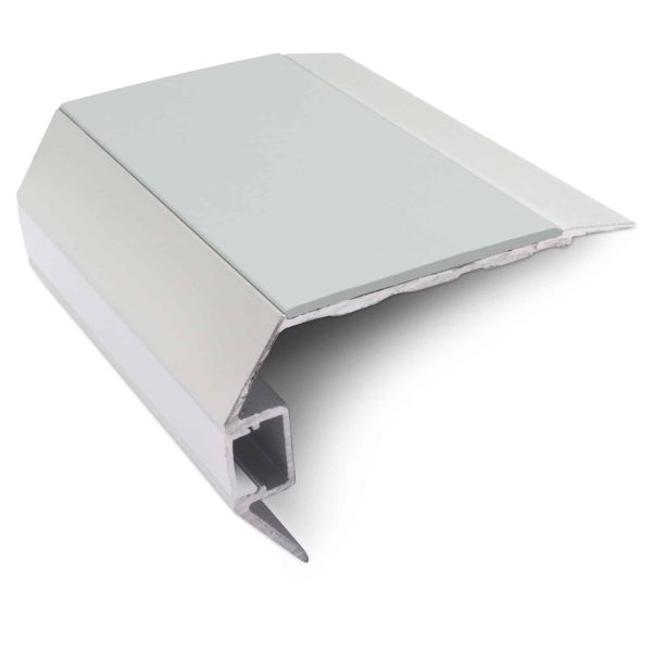 Ice Grey Commercial Stair Nosing 77.5mm x 48.5 mm Vision Light Down Tredsafe Non Slip