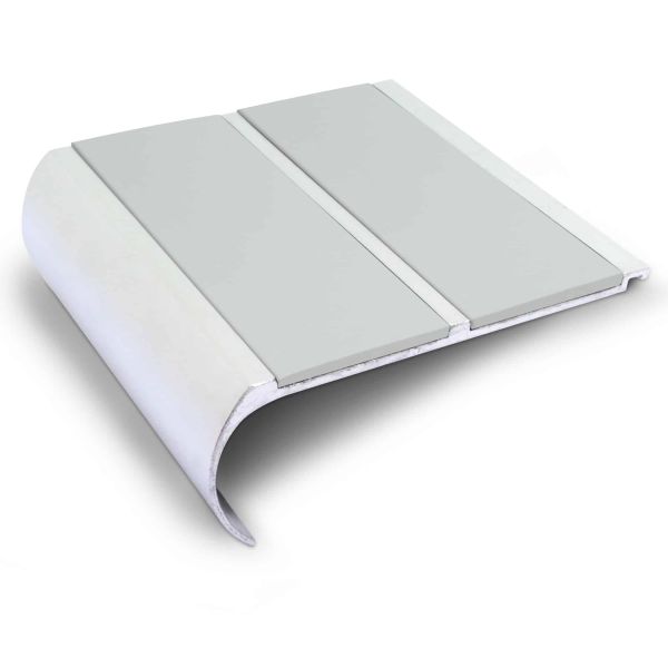 Ice Grey Commercial Stair Nosing 91mm x 35mm Non Slip PVC Insert Bullnose Stair Nosing Edge