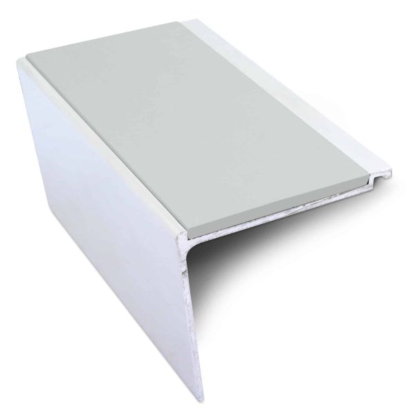 Ice Grey Non Slip Commercial Stair Nosing 60mm x 55mm PVC Insert Stair Nosing Edge Protection