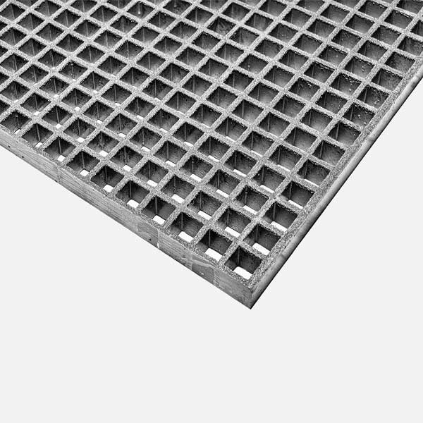 Light Grey Open-Mesh GRP Grating Panels - 50mm Thick