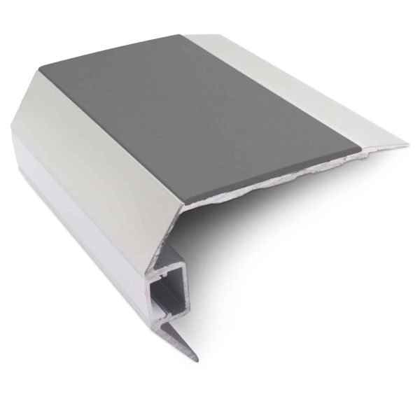 Mid Night Grey Commercial Stair Nosing 77.5mm x 48.5 mm Vision Light Down Tredsafe Non Slip