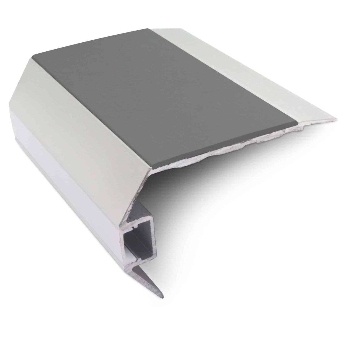 Mid Night Grey Vision Light Out Aluminium Non Slip Stair Nosing 77.5 x 48.5mm with LED Lighting Edge Trim