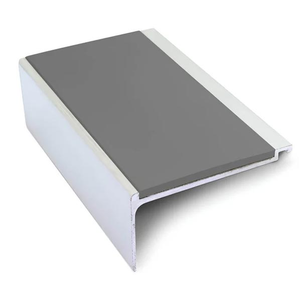 Midnight Grey Commercial Stair Nosing 60mm x 32mm With PVC Insert Non Slip