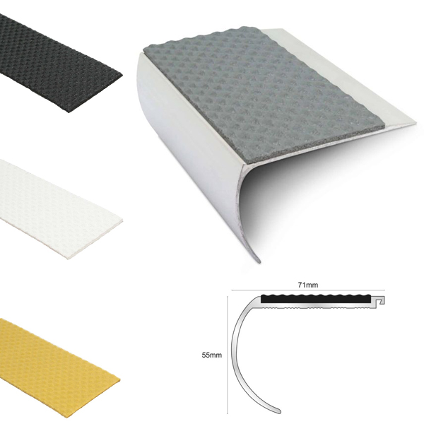 NHD 08 Tredsafe Non Slip Stair Nosing – 71 x 55 mm Profile