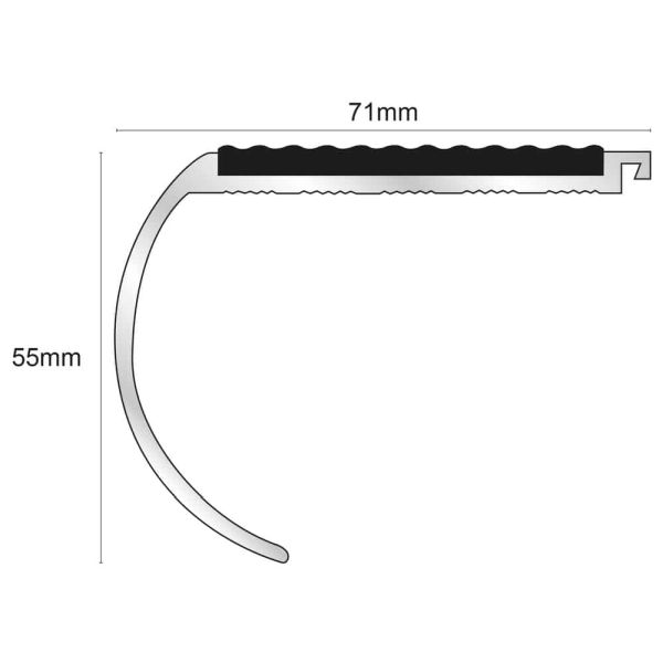 NHD 08 Tredsafe Non Slip Stair Nosing – 71 x 55 mmProfile