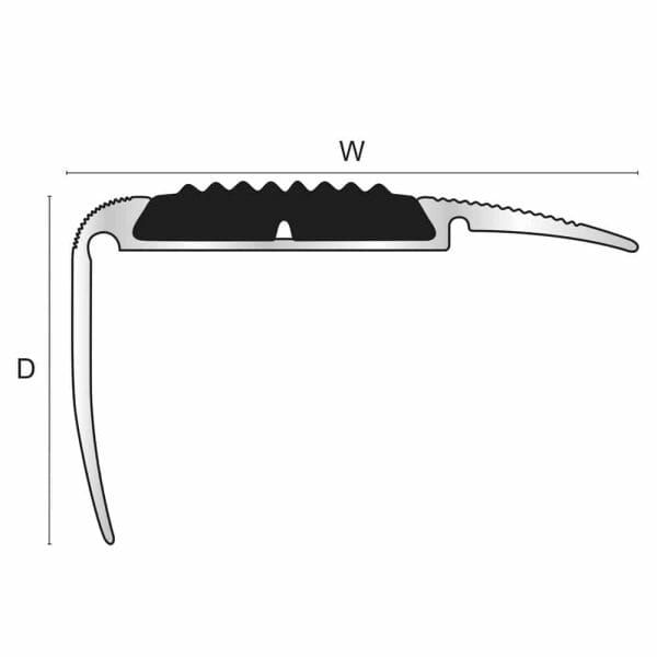 Non Slip Aluminium Stair Nosing With Black RubberInsert