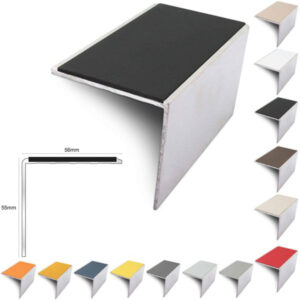 Non-Slip Commercial Stair Nosing – 56mm x 55mm Aluminium Edge Trim