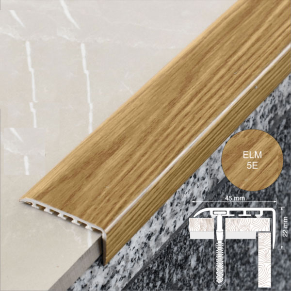 Non Slip UPVC Stair Nosing Trim - 25mm x 25mm ELM