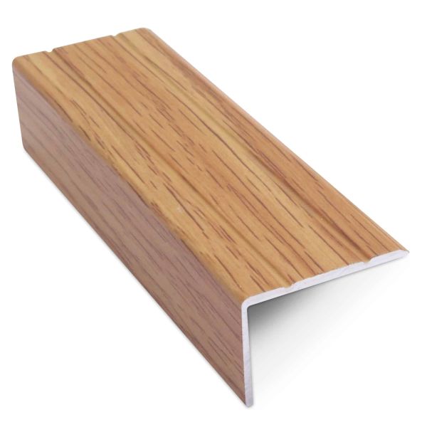 Oak Aluminium Retro Fit Self Adhesive 30mm x 20mm Non Slip Stair Nosing