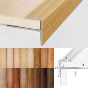 Push-In Aluminium Wood Effect Stair Nosing Edge Trim