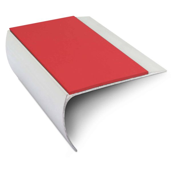 Red Aluminium Non Slip Commercial Stair Nosing Edge Trim With Pvc Insert 69 x 40mm
