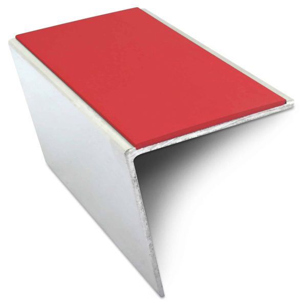 Red Commercial Stair Nosing 57 x 55mm PVC Insert Aluminium Anti Slip Trim