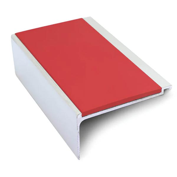 Red Commercial Stair Nosing 60mm x 32mm With PVC Insert Non Slip