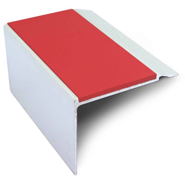 Red Commercial Stair Nosing 72mm x 55mm With PVC Insert Non Slip Stair Edge Trim