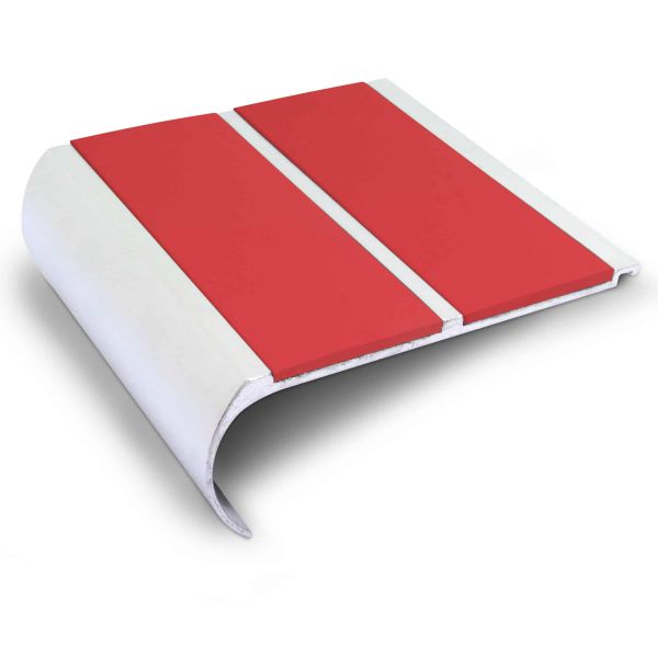 Red Commercial Stair Nosing 91mm x 35mm Non Slip PVC Insert Bullnose Stair Nosing Edge