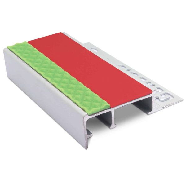 Red Slimline Ceramic Tile-In Stair Nosing – 10mm Non Slip Commercial