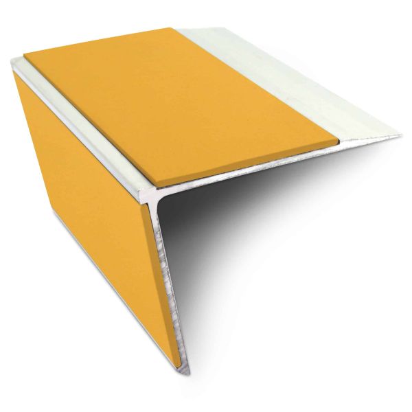 Saffron Non Slip Commercial Stair Nosing Edge Trim With Pvc Insert Aluminium 75mm x 58mm
