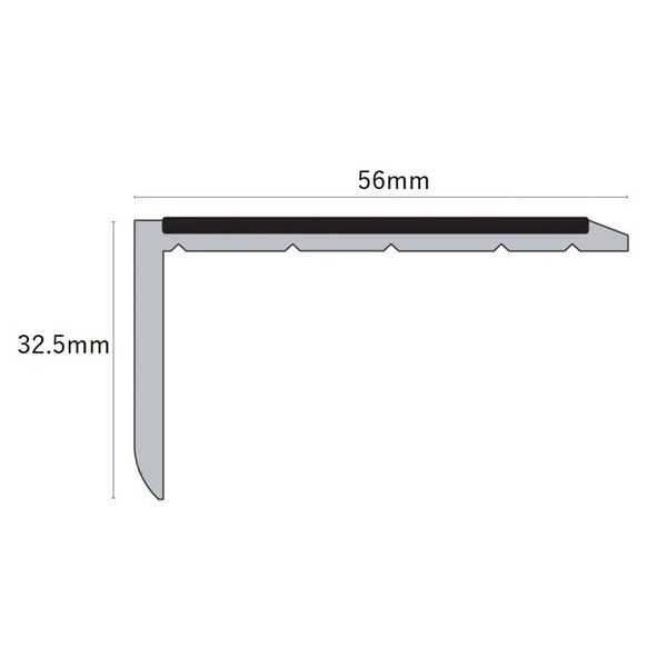 Tredsafe Slimline Hard Nose Stair Nosing 56 x 32.5mm PVC - Image 2