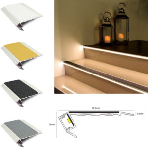 Stair Nosing Vision Light Down Tredsafe Non Slip 76.5mmx26mm