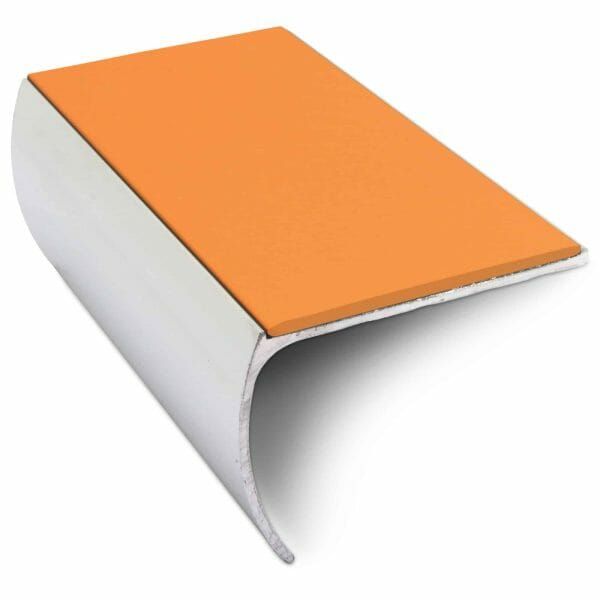 Tangerine Aluminium Non Slip Commercial Stair Nosing Bullnose Edge Trim With Pvc Insert 57 x 40mm