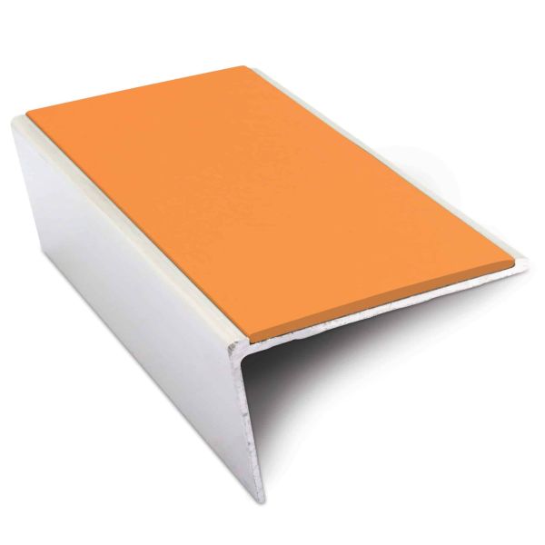 Tangerine Non Slip Aluminium Stair Nosing 57mm x 32mm Commercial PVC Trim