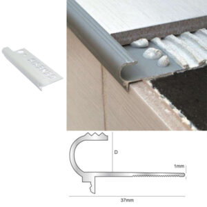 Tile-In Bullnose Edge Trim for Smooth Tile Finishing
