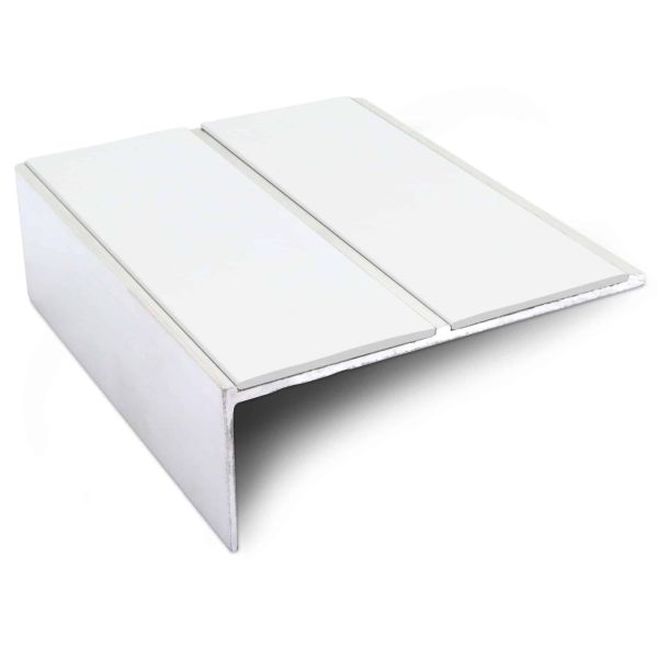 White Anti-Slip Commercial Stair Nosing 85mm x 32mm – Aluminium Edge Trim