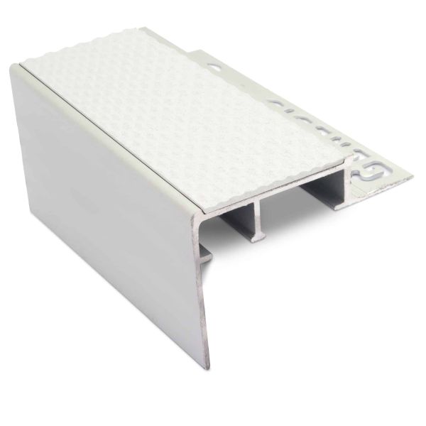 White Ceramic Tile-In Nosing 10mm Flooring Tredsafe Non Slip Heavy Duty