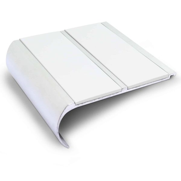White Commercial Stair Nosing 91mm x 35mm Non Slip PVC Insert Bullnose Stair Nosing Edge