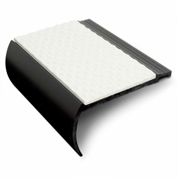 White Heavy Duty PVC Non Slip Tredsafe 72 x 38mm Hard Nose Commercial Stair Nosing