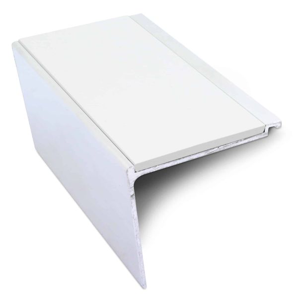 White Non Slip Commercial Stair Nosing 60mm x 55mm PVC Insert Stair Nosing Edge Protection