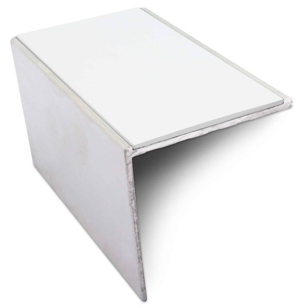 White Non-Slip Commercial Stair Nosing – 56mm x 55mm Aluminium Edge Trim