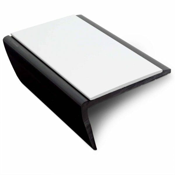 White Slimline Hard Nose PVC Non Slip Stair Nosing 56 x 32.5mm