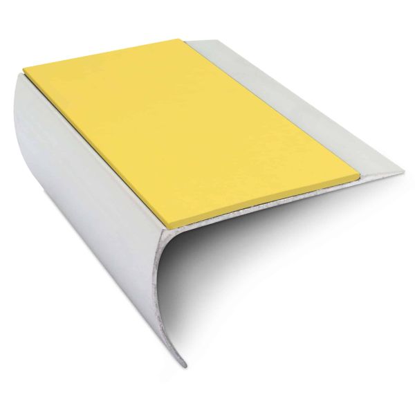 Yellow Aluminium Non Slip Commercial Stair Nosing Edge Trim With Pvc Insert 69 x 40mm