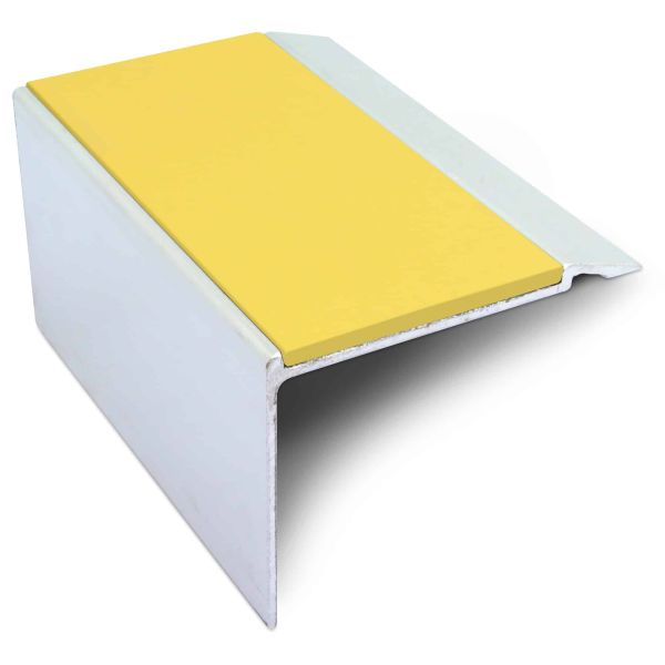 Yellow Commercial Stair Nosing 72mm x 55mm With PVC Insert Non Slip Stair Edge Trim