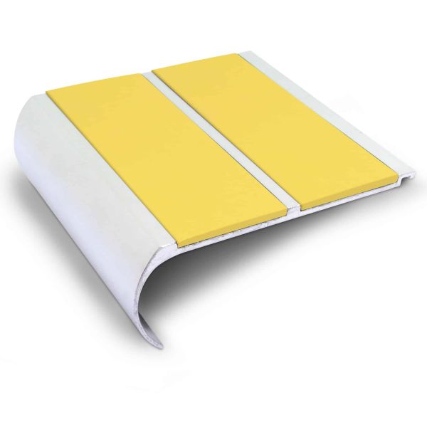 Yellow Commercial Stair Nosing 91mm x 35mm Non Slip PVC Insert Bullnose Stair Nosing Edge