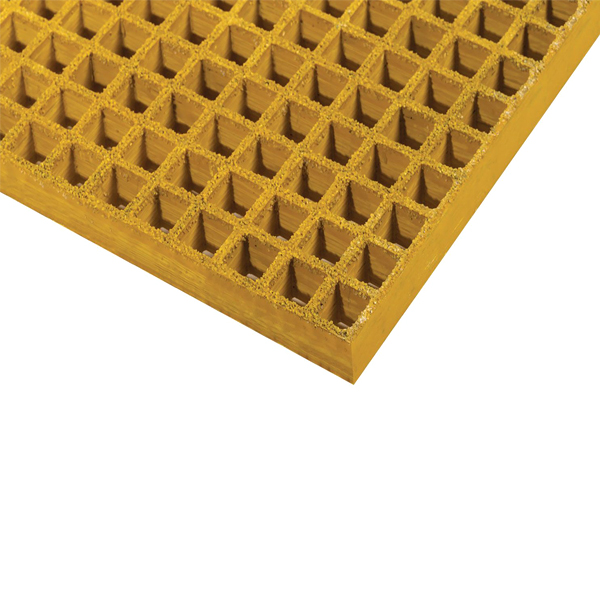 Yellow Green Moulded GRP Non-Slip Open Mesh Composite Floor Grating