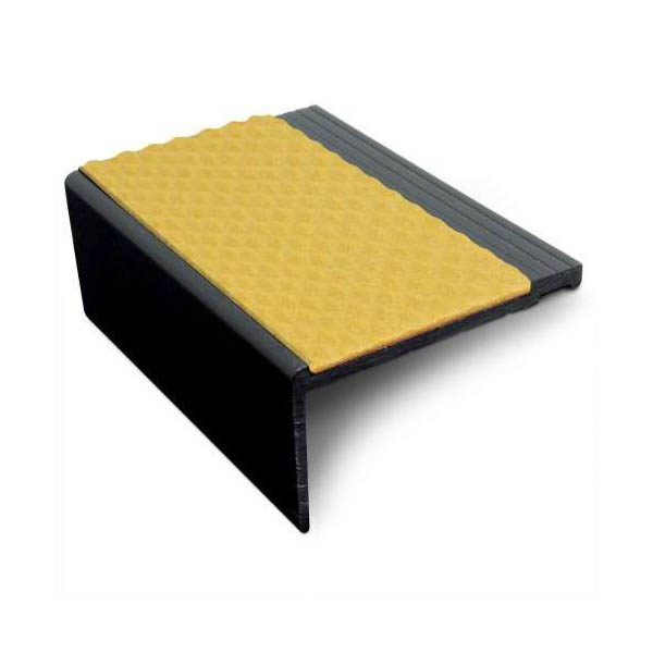 Yellow Heavy Duty PVC Non Slip Hard Nose Stair Nosing 60.4mm x 32mm