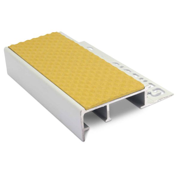 Yellow Slimline Ceramic Tile-In Nosing Non Slip Tredsafe 12.5mm