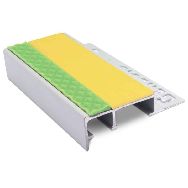 Yellow Slimline Ceramic Tile-In Stair Nosing – 10mm Non Slip Commercial