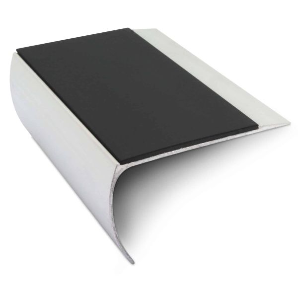 black Aluminium Anti-Slip Commercial Stair Nosing Edge Trim With Pvc Insert 69 x 40mm