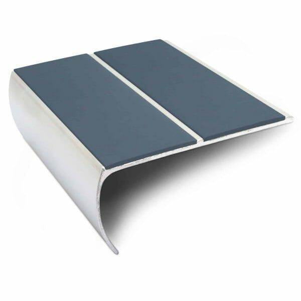 cobalt Blue Anti Slip Commercial Stair Nosing Aluminium Edge Trim With Pvc Insert 87 x 40mm