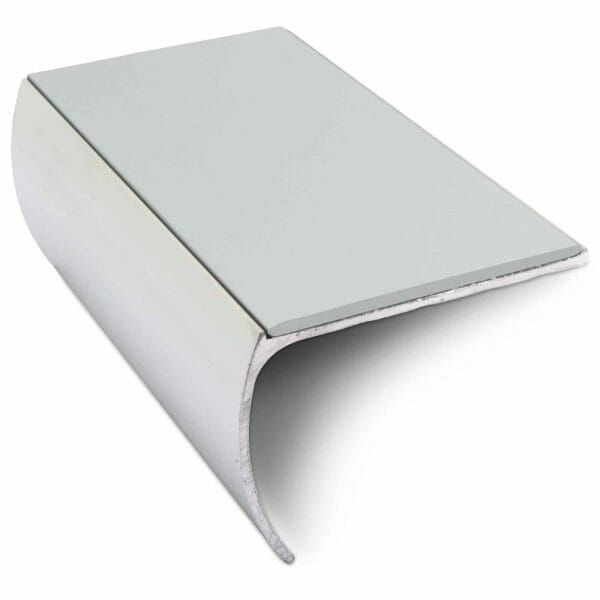 ice Grey Aluminium Non Slip Commercial Stair Nosing Bullnose Edge Trim With Pvc Insert 57 x 40mm