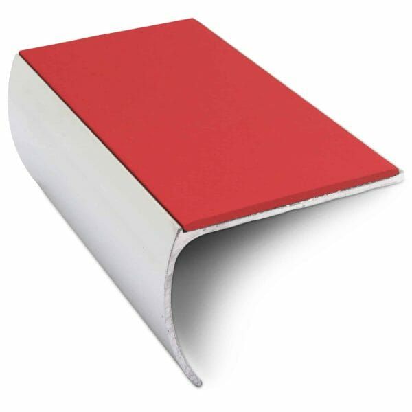 red Aluminium Non Slip Commercial Stair Nosing Bullnose Edge Trim With Pvc Insert 57 x 40mm