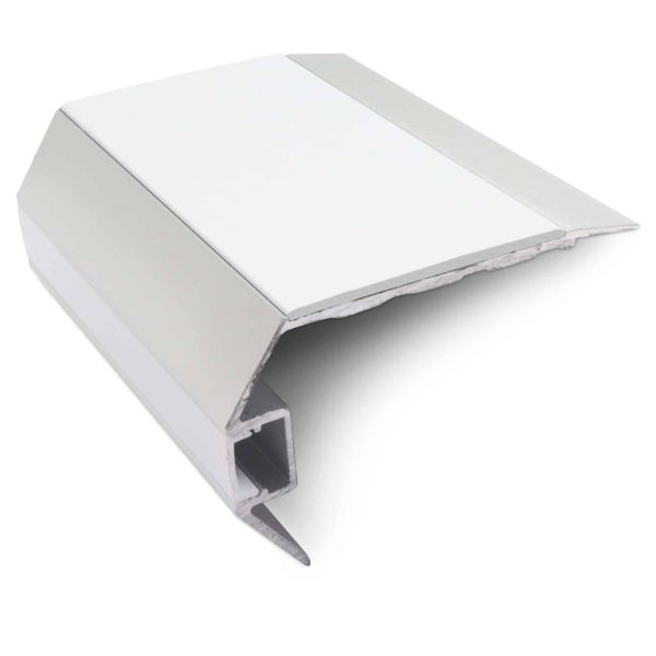 white Commercial Stair Nosing 77.5mm x 48.5 mm Vision Light Down Tredsafe Non Slip